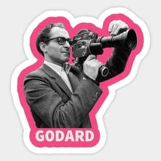 Jean Luc Godard with camera. Sticker